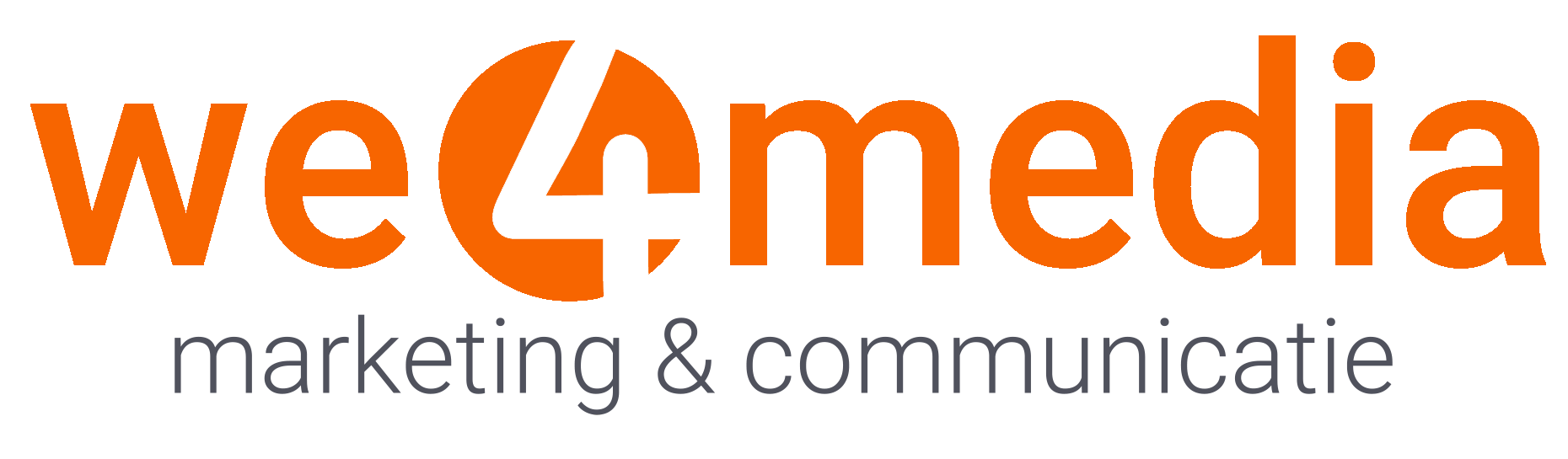 Logo We4Media ORANJEBLAUW
